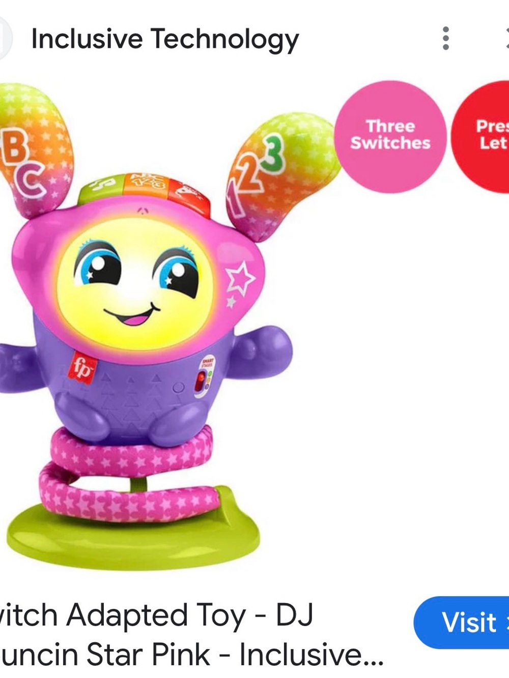 Fisher-Price DJ Bouncin Interactive Learning Light Up  Dancing Toy Baby Toy